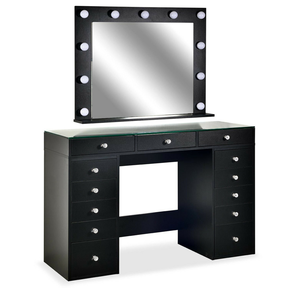 Coiffeuse avec 13 tiroirs & miroir 