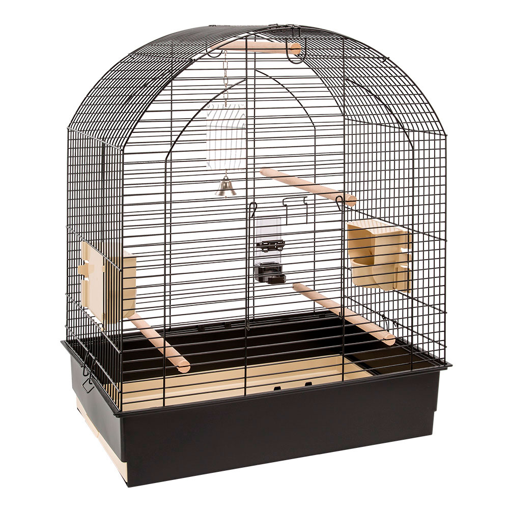 Cage à oiseaux perruches et calopsites greta avec dessus qui s'ouvre, accessoires inclus