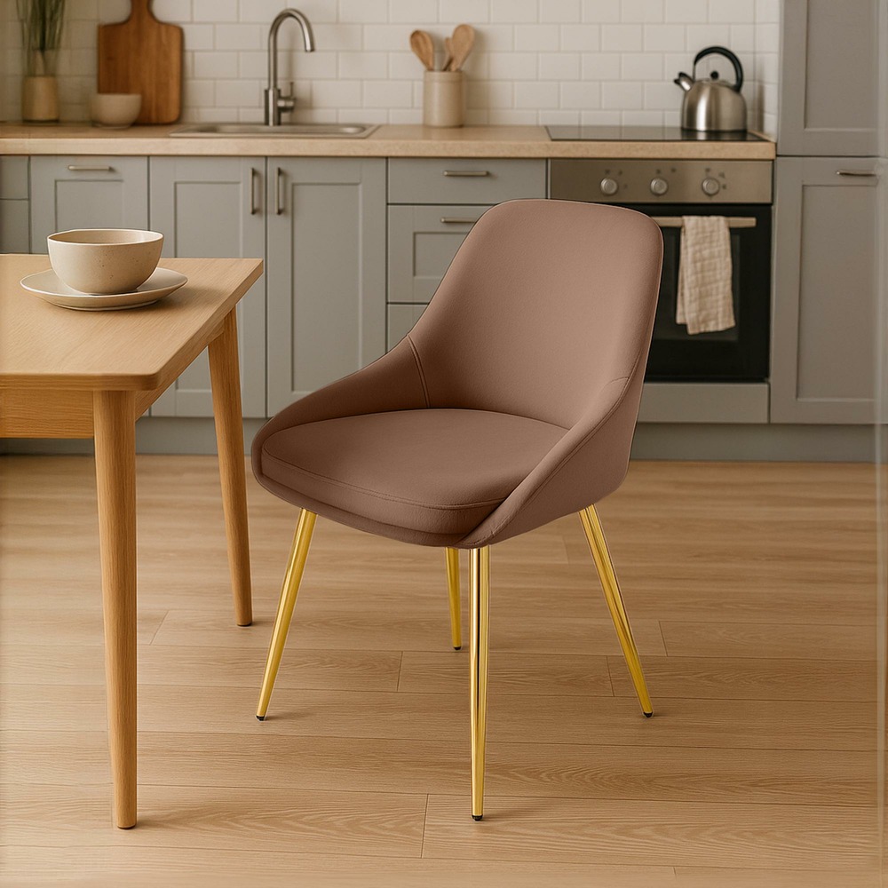 Chaise de salle à manger elmira velours doré