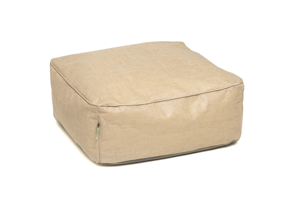 Petit bohème jute | coussin de sol à billes cozip | 80 x 80 x h30 cm