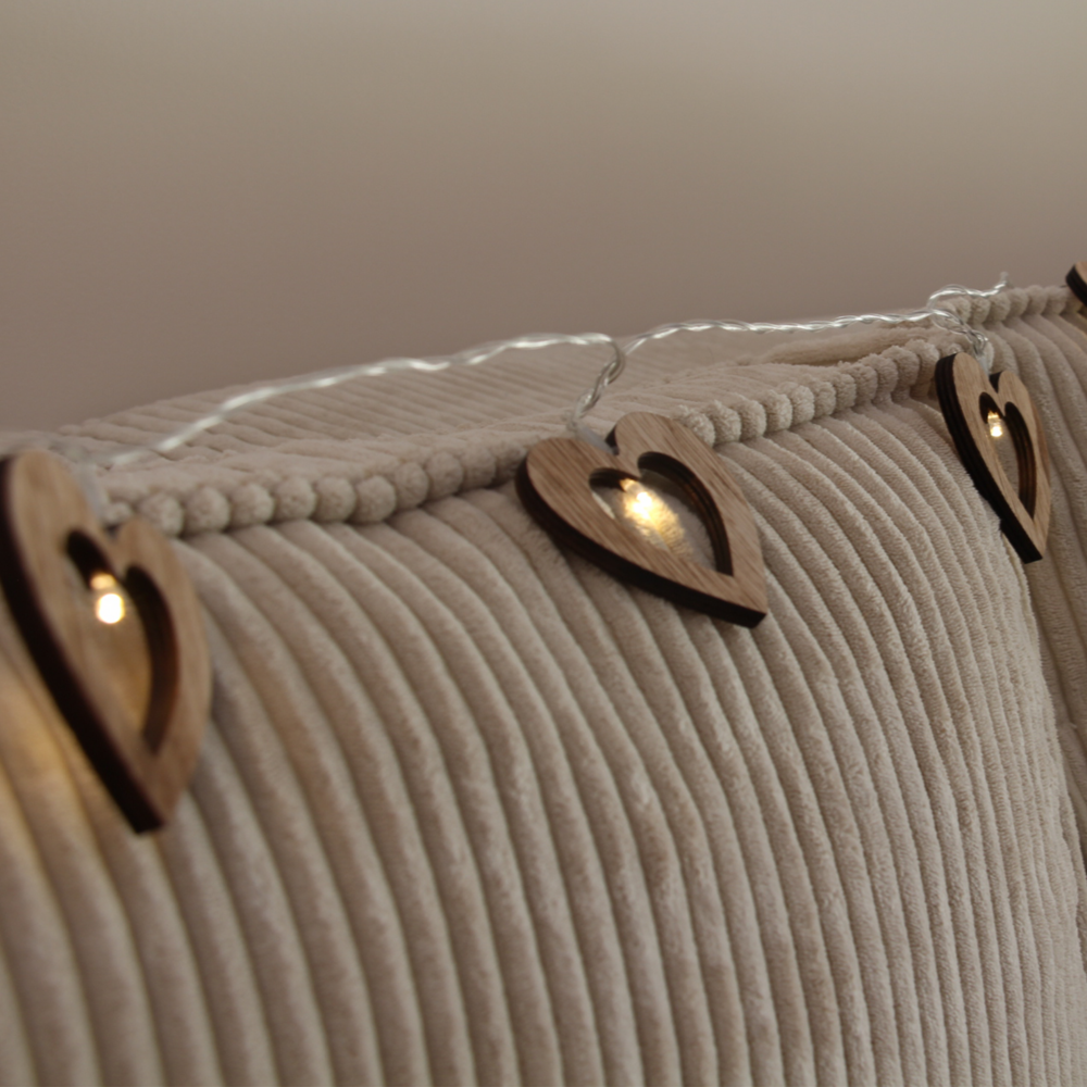 Guirlande lumineuse coeur en bois