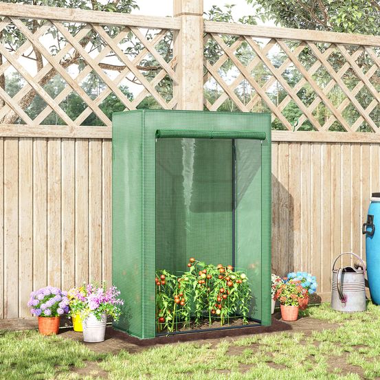 Serre balcon acier plastique hivernage semis 100x50x150cm vert - comfortxl outdoor living