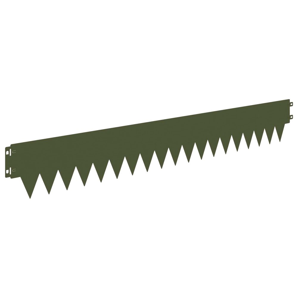 Bordure de pelouse 50 pc 103 x 15 cm acier vert olive