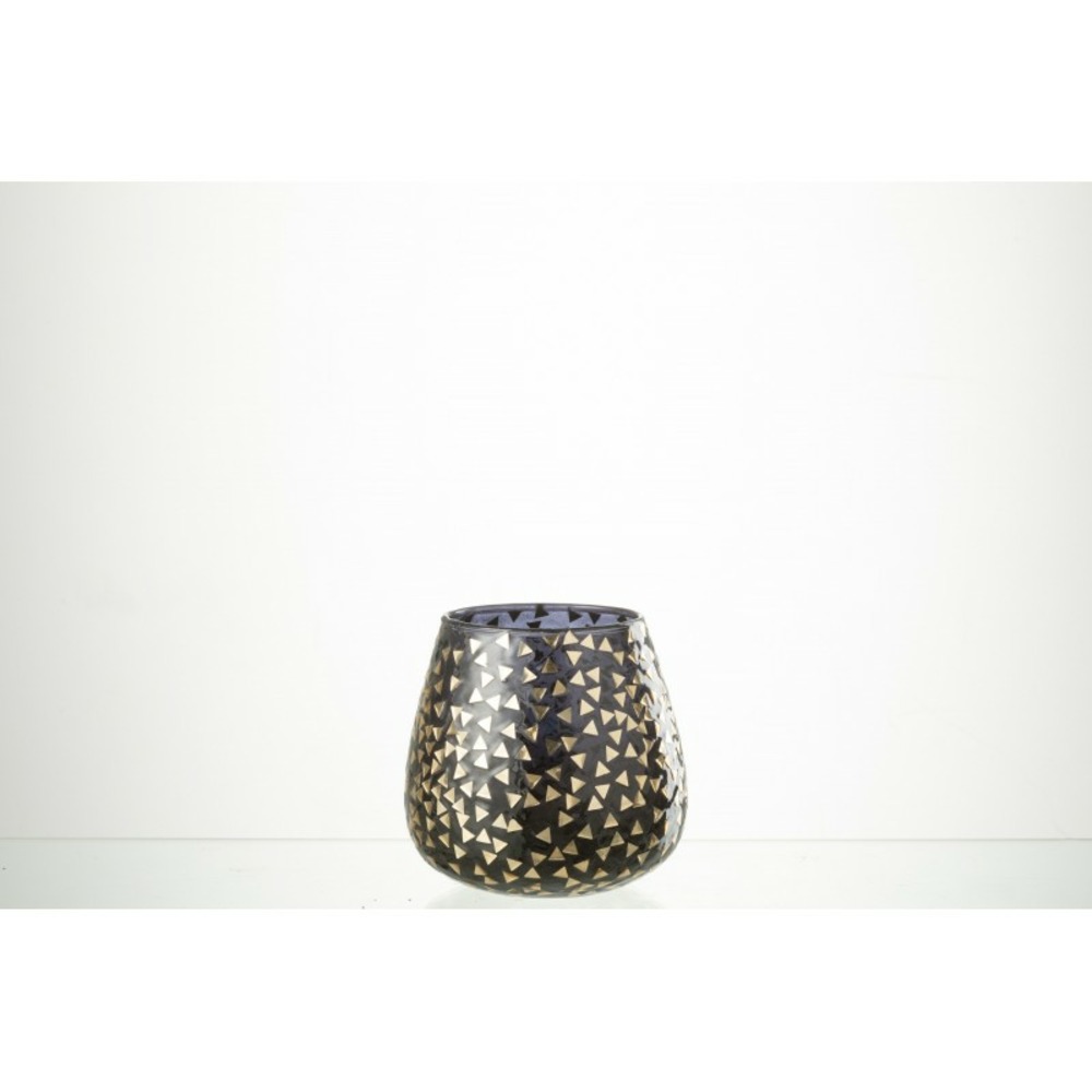 Photophore en verre multicouleur 11x11x11 cm