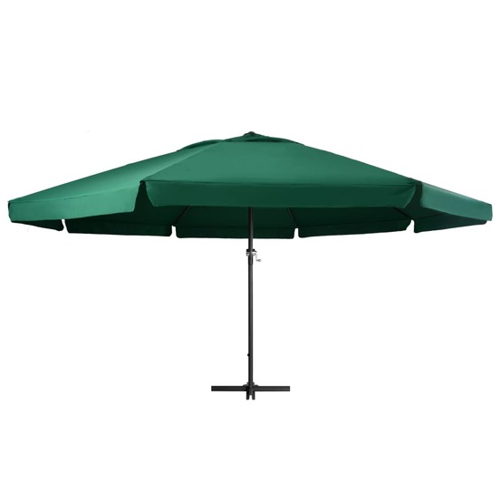 Parasol de jardin avec mât en aluminium 600 cm vert