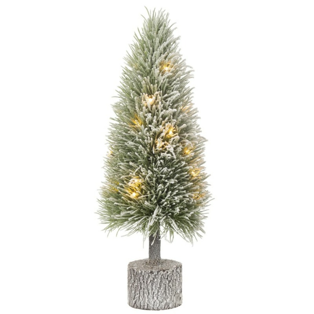 Sapin de noël artificiel avec led en plastique vert 19x19x60 cm h60
