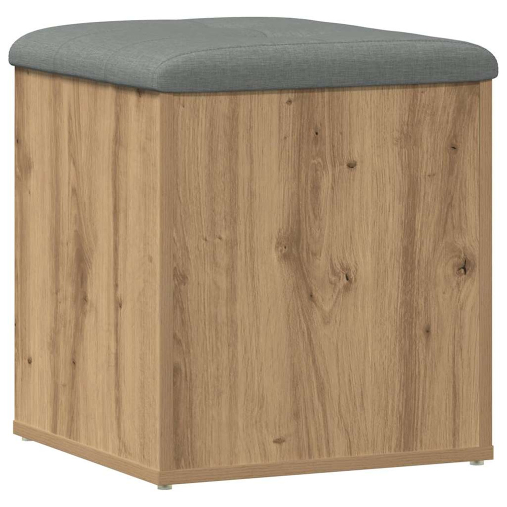 Banc de rangement chêne artisanal 42x42x45 cm bois d'ingénierie