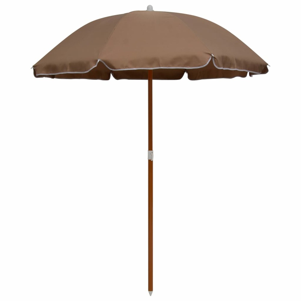Parasol mobilier de jardin avec mât en acier 180 cm taupe