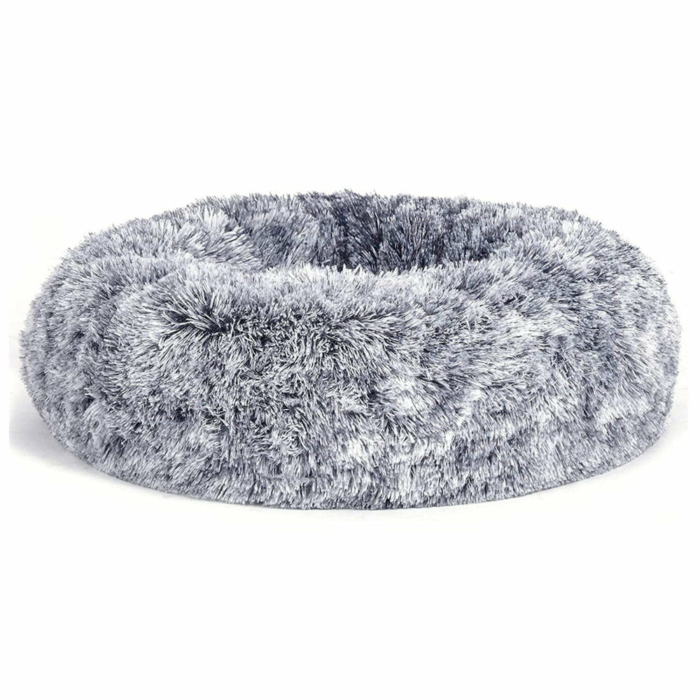 Panier pour chien lit pour chat tissu peluche 70 cm gris