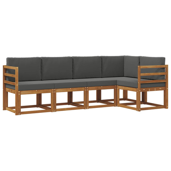 Ensemble de canapés d'extérieur 5 pcs naturel et anthracite