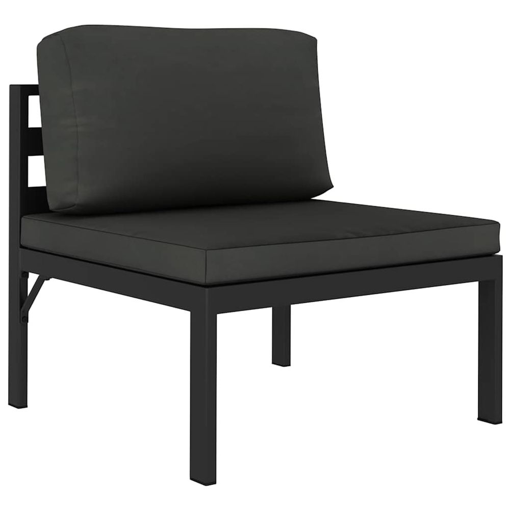 Canapé central sectionnel avec coussins aluminium anthracite