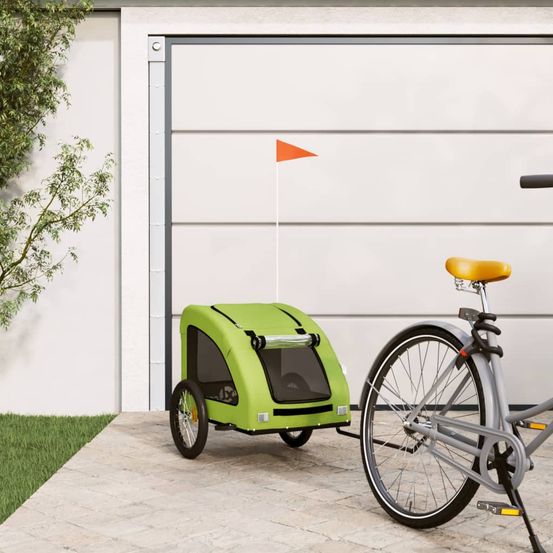 Remorque vélo chien chariot transport oxford pour balades sécurisées l vert