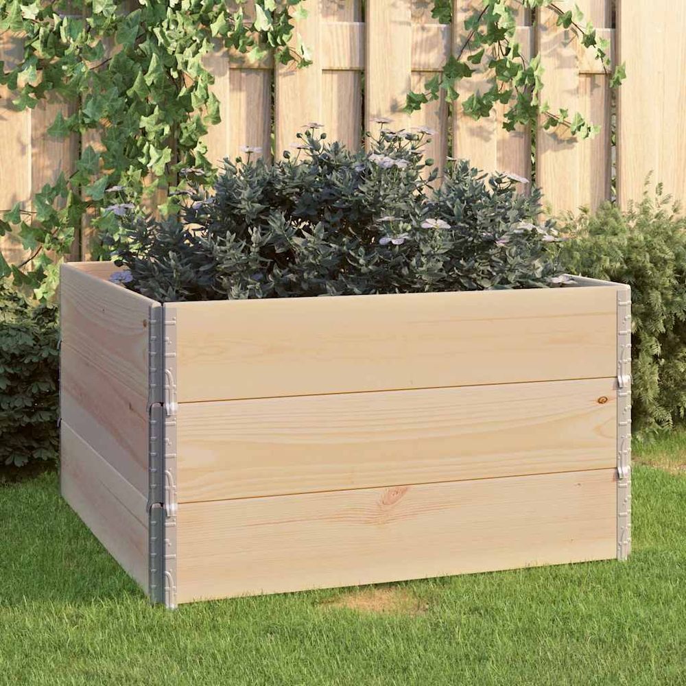Lot 3 jardinières surélevées bois massif potager modulable 100x100cm brun