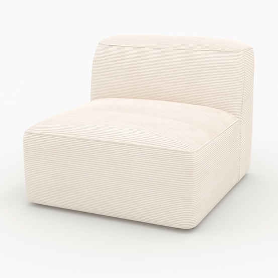 Mina-chauffeuse pour canapé modulable en velours blanc cassé