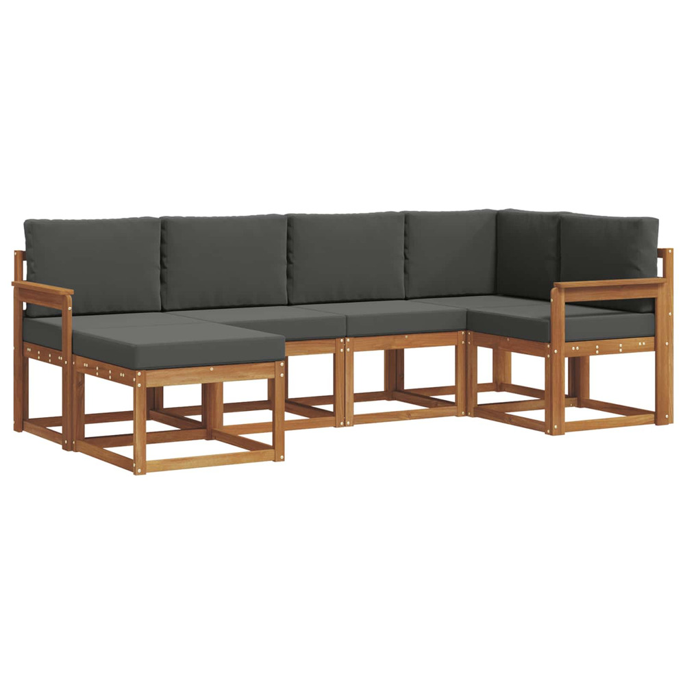 Ensemble de canapés d'extérieur 6 pcs naturel et anthracite