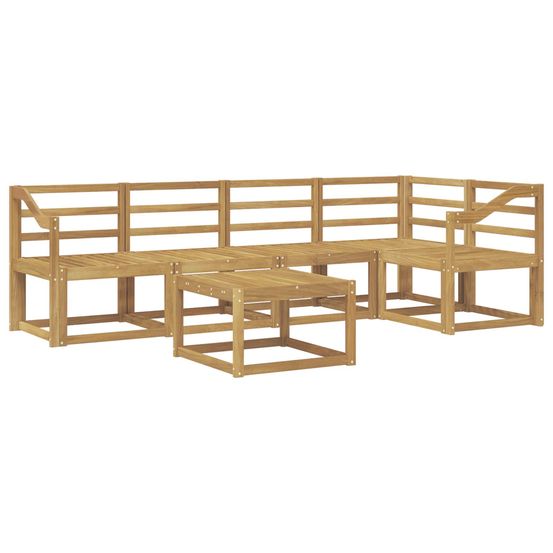Ensemble de canapés d'extérieur 6 pc blanc bois d'acacia massif