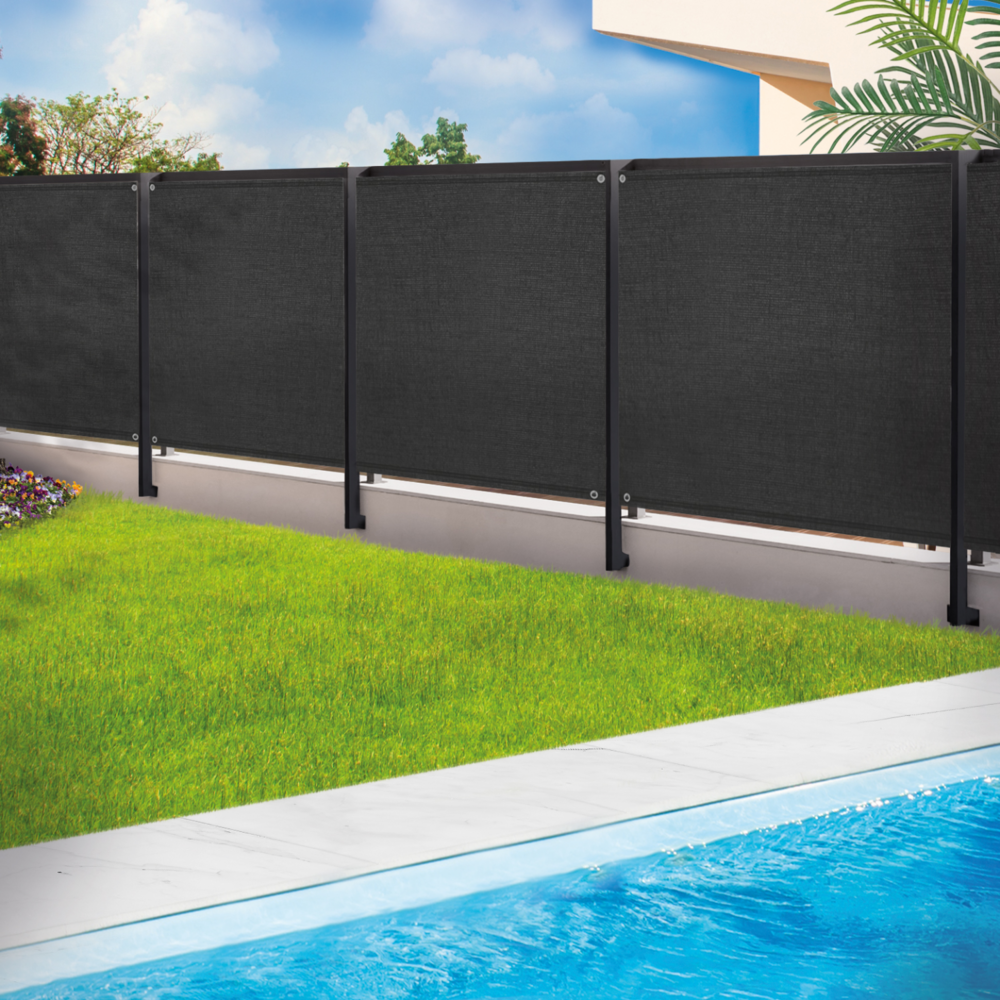 Brise vue renforcé 1,8 x 10 m noir 220 gr/m² luxe pro