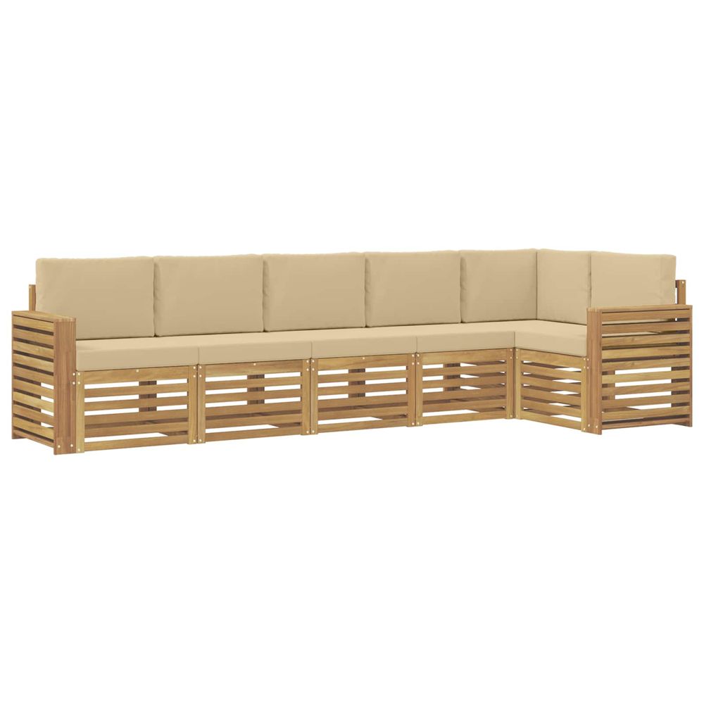 Ensemble de canapés d'extérieur 6 pc blanc et beige polyester