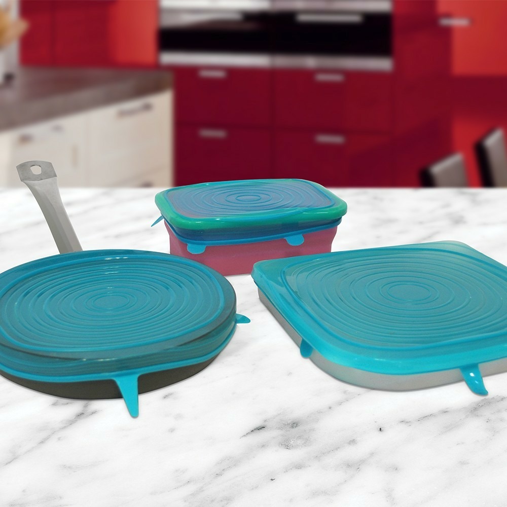 NanTun Couvercles en Silicone Anti-fuite Réutilisables, Violet 2 pièces