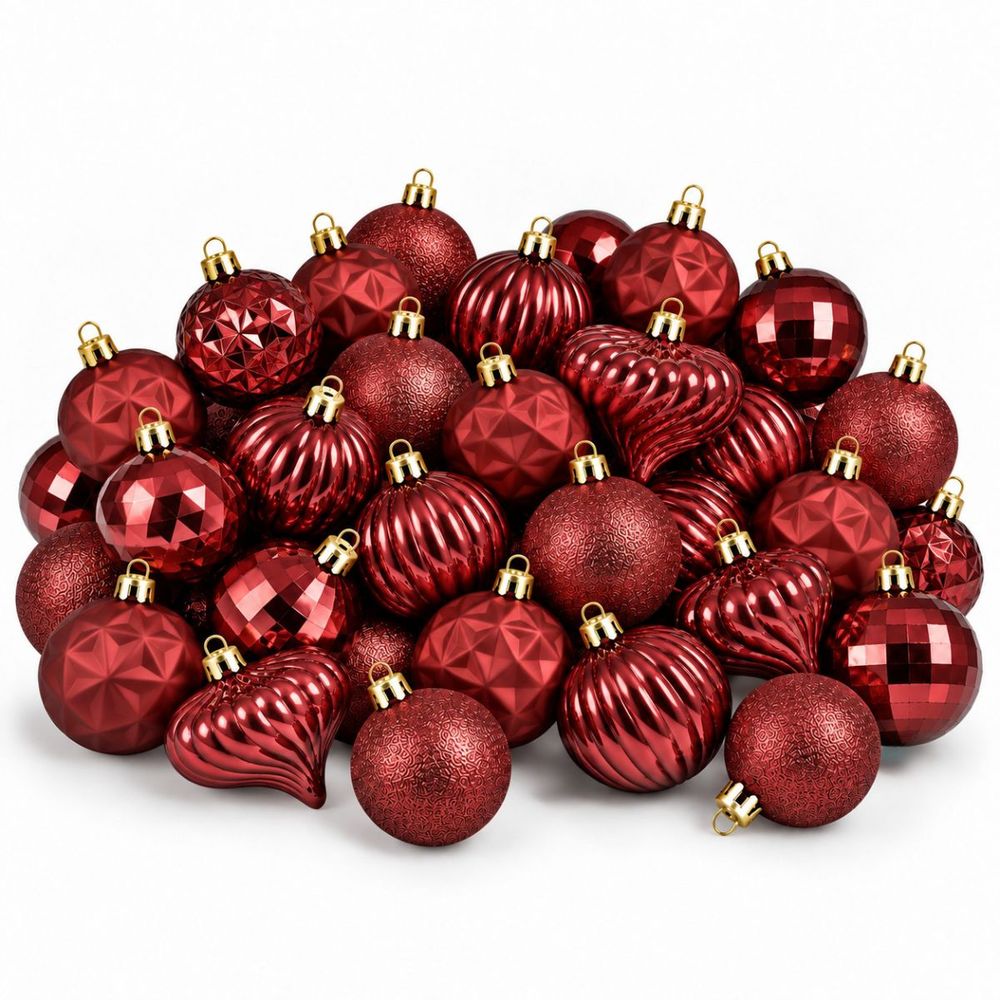 Babe de noël memike249/00213 set de 40 h6x6cm - rouge foncé
