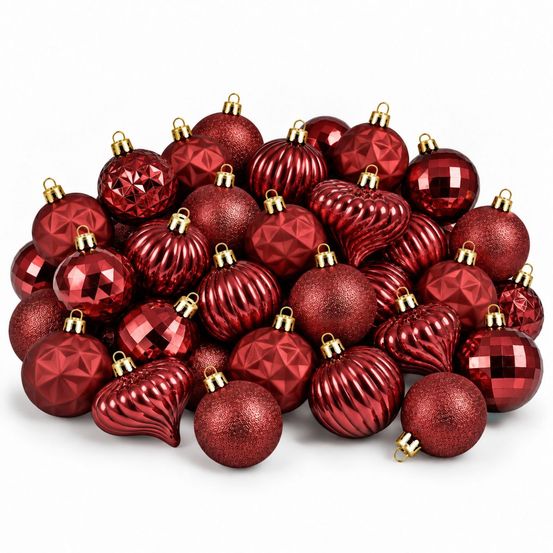 Babe de noël memike249/00213 set de 40 h6x6cm - rouge foncé
