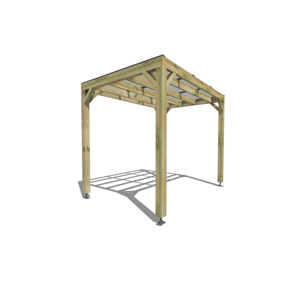 Pergola bois • 3m x 2m • indépendante • sens largeur • couverture étanche transparente incluse • livraison comprise