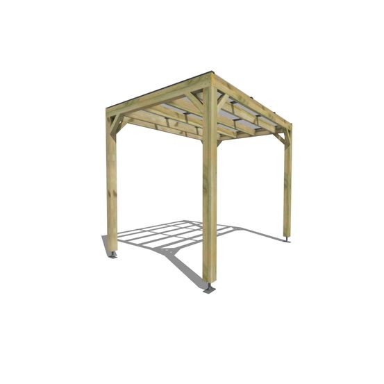 Pergola bois • 3m x 2m • indépendante • sens largeur • couverture étanche transparente incluse • livraison comprise