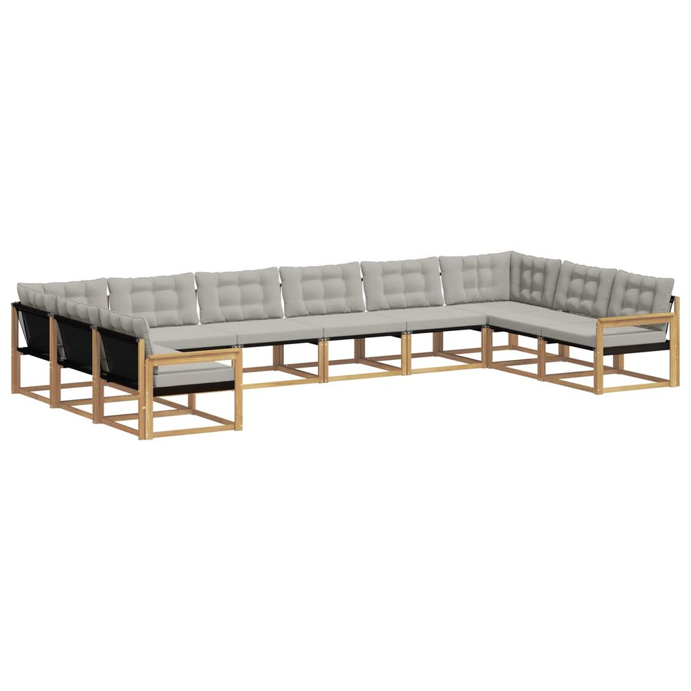Ensemble de canapés d'extérieur 10 pc blanc et gris clair