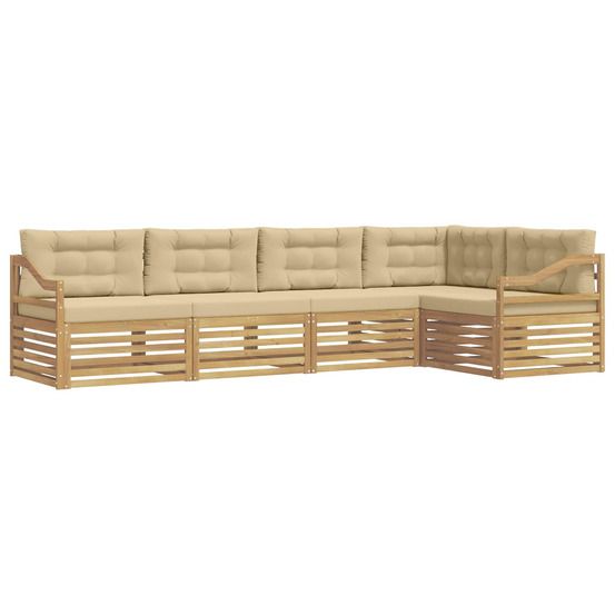 Ensemble de canapés d'extérieur 5 pc blanc et beige polyester