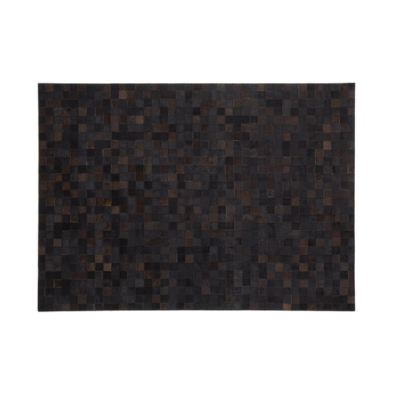 Tapis en peau de vache véritable mosaïque noire