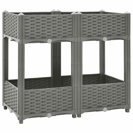 Jardinière bac lit surélevé plantes fleurs terrasse jardin 80 x 40 x 71 cm polypropylène gris
