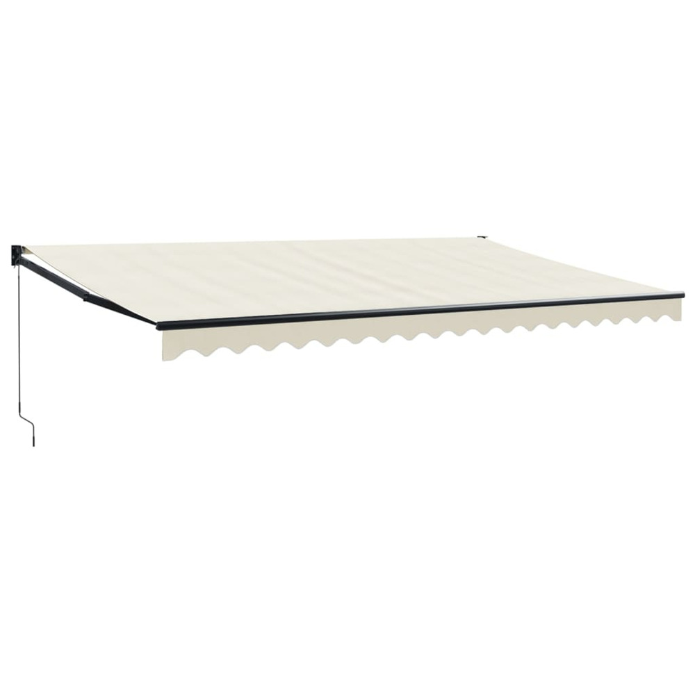 Auvent rétractable crème 5x3 m tissu et aluminium