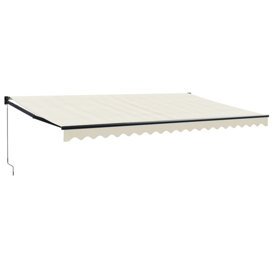 Auvent rétractable crème 5x3 m tissu et aluminium