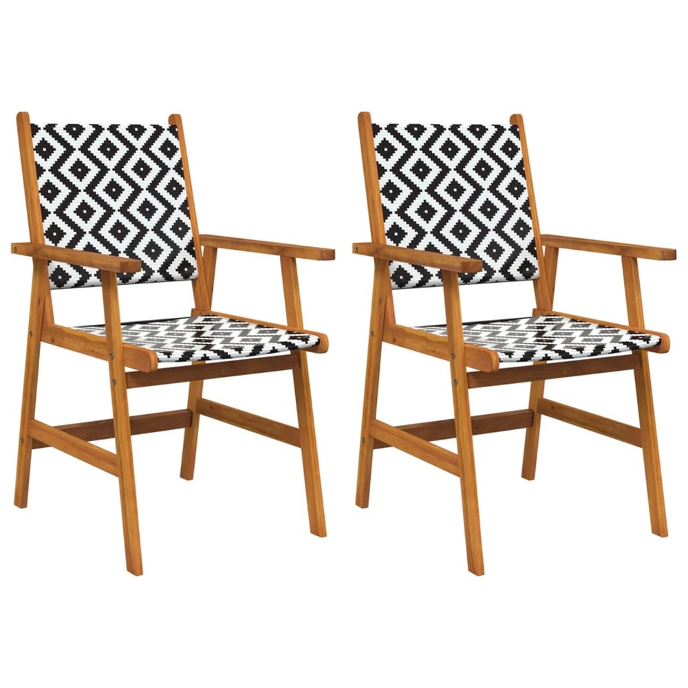 Chaises de jardin lot de 2 bois d'acacia solide