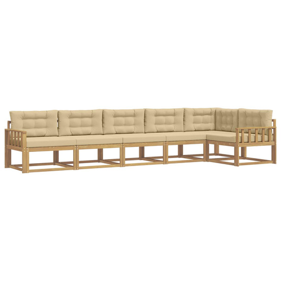 Ensemble de canapés d'extérieur 4 pcs blanc et beige polyester