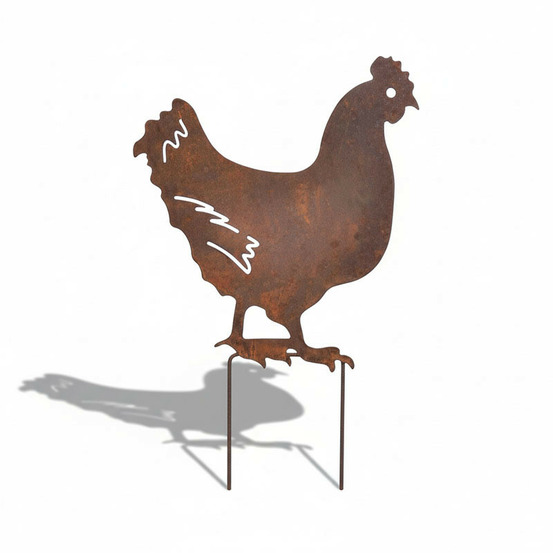 Silhouette jardin poule 29x47cm