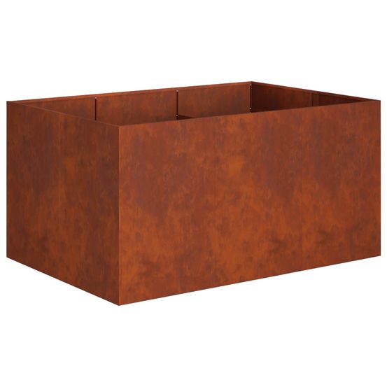 Cache-pot de jardin rouillé 120 x 80 x 60 cm acier patiné