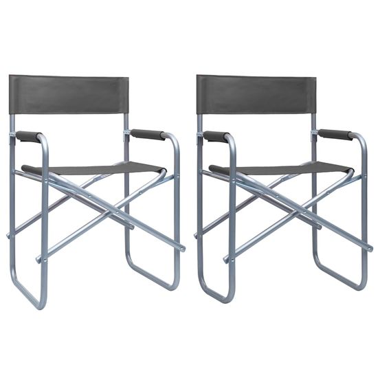 Chaises de metteur en scène lot de 2 acier gris