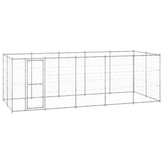 Chenil extérieur cage enclos parc animaux chien extérieur acier galvanisé 12,1 m²