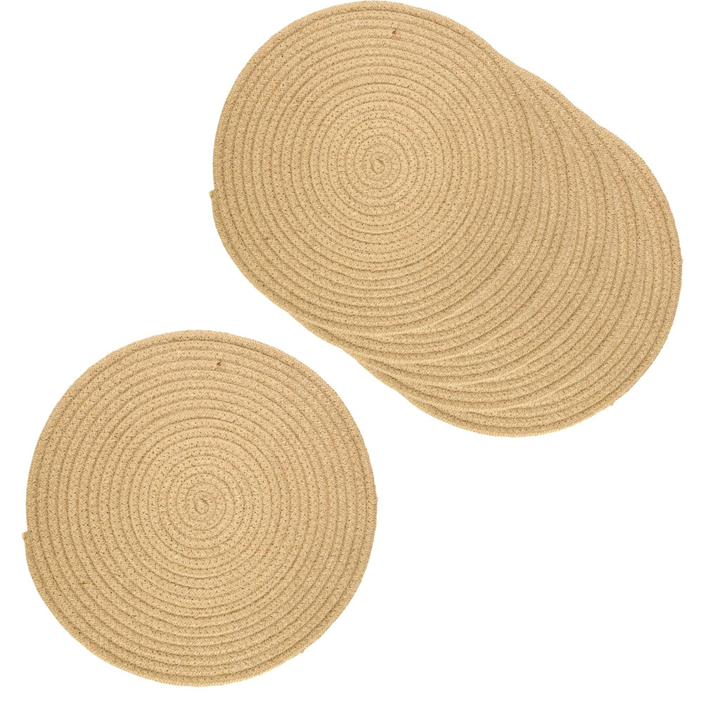 Set de table rond en jute naturelle (lot de 6)