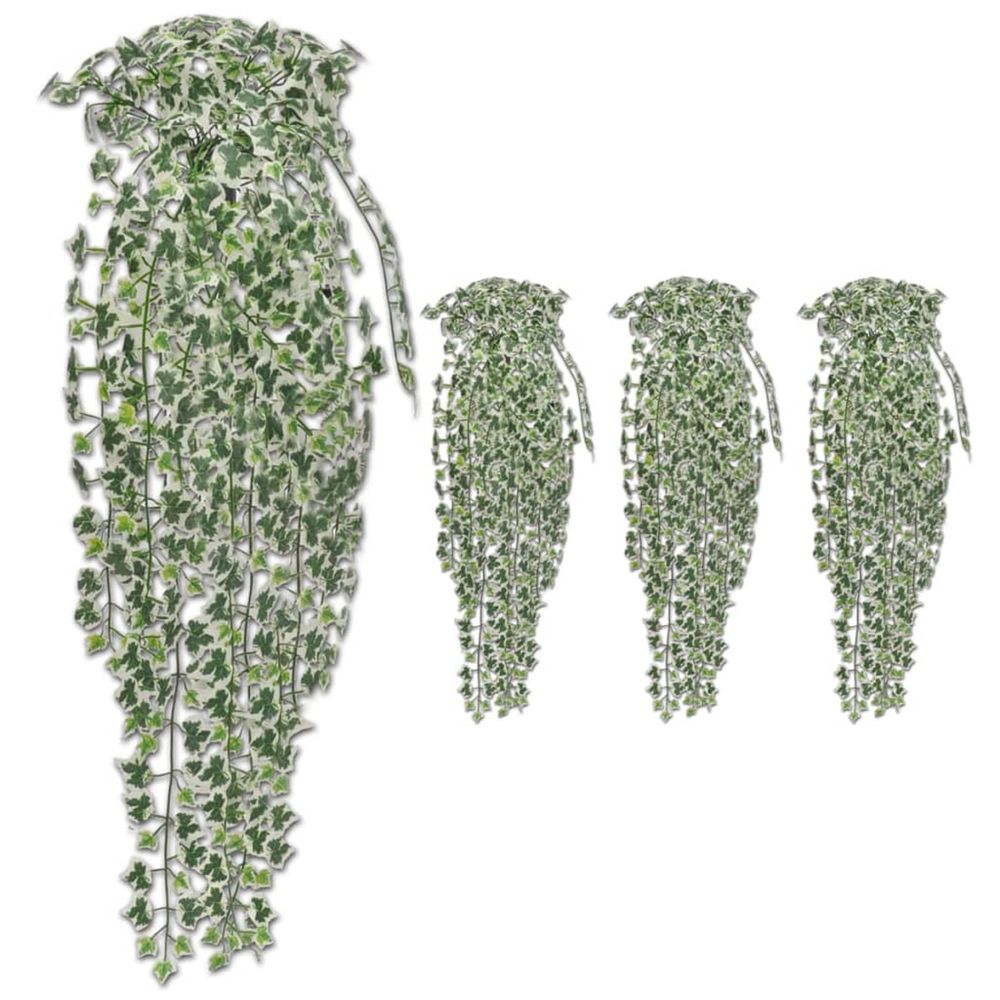 Buissons artificiels de lierre 4 pcs bigarré 90 cm