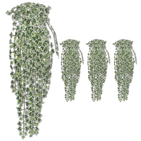 Buissons artificiels de lierre 4 pcs bigarré 90 cm