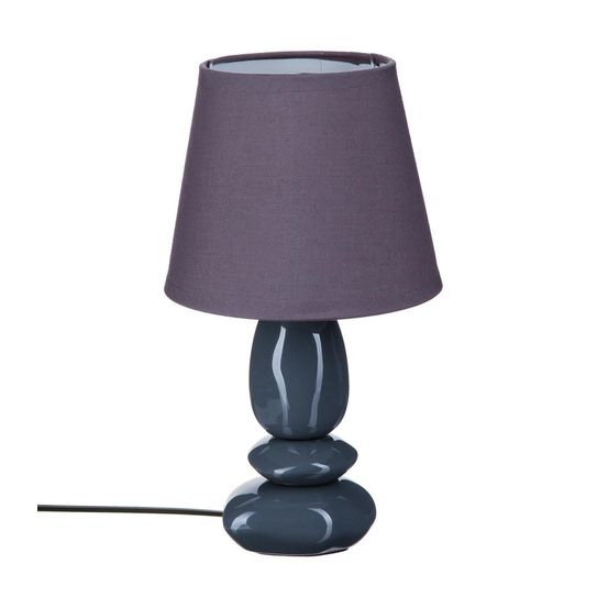 Lampe à poser pied en céramique abat-jour en coton h 30 cm