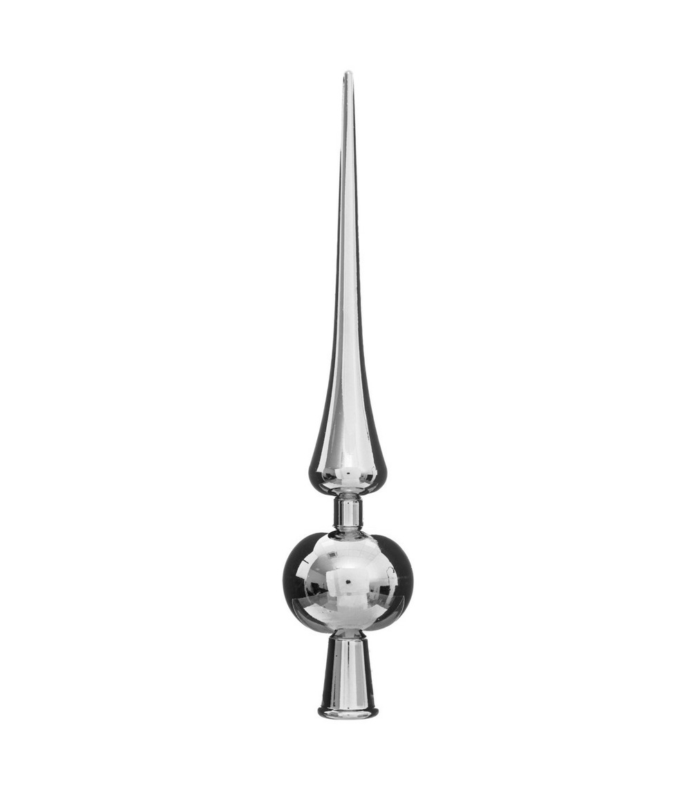 Déco sapin de noël cimier boule argent brillant