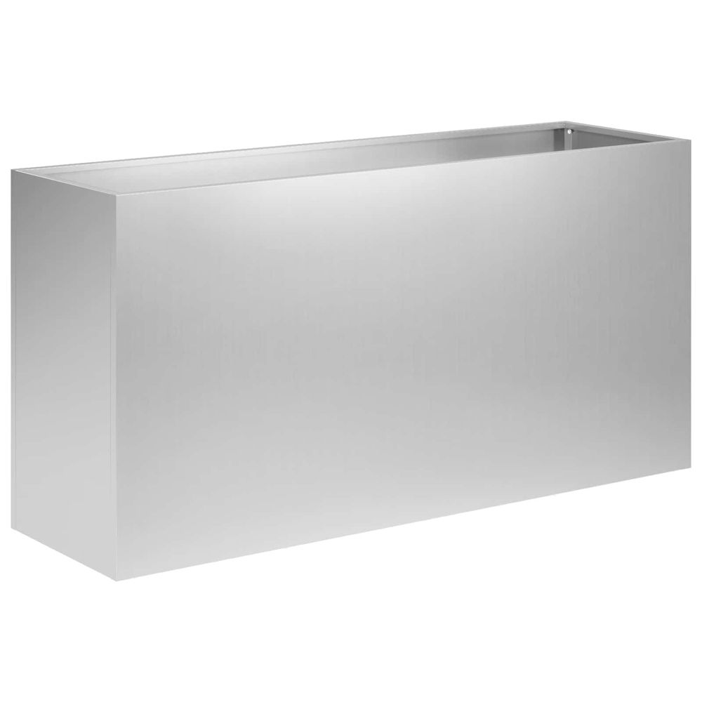 Cache-pot de jardin argenté 100 x 30 x 40 cm acier galvanisé