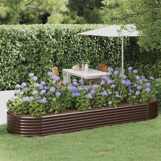 Carré potager acier galvanisé ovale pour jardin potager marron 322cm