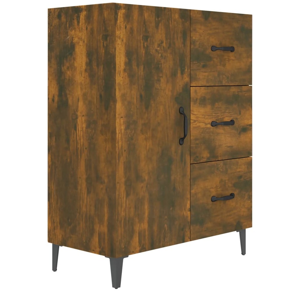 Buffet bahut commode armoire meuble de rangement organisateur cuisine salle de séjour salon 69,5 x 34 x 90 cm bois d'ingénier