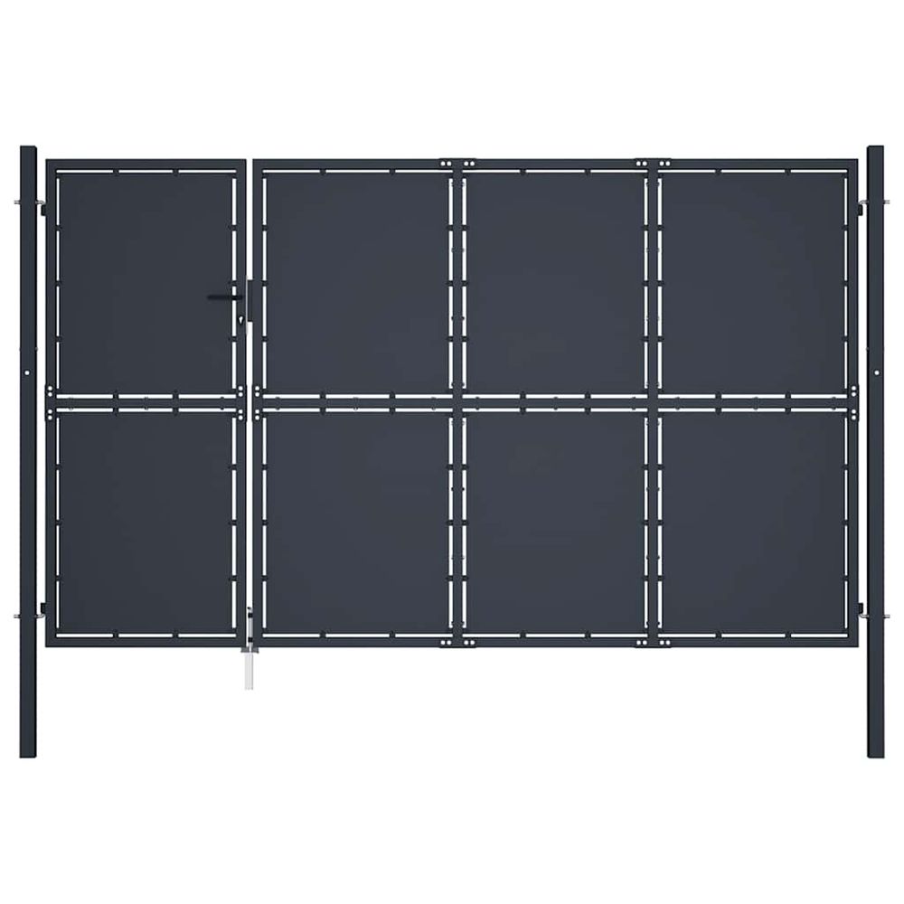 Portail de jardin en acier 350 x 200 cm anthracite