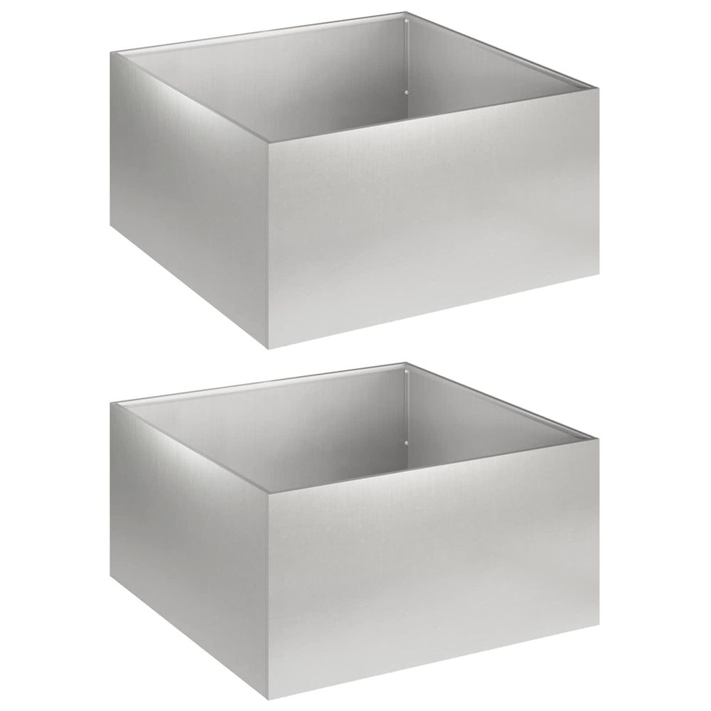Cache-pot de jardin 2 pc argenté 60 x 60 x 30 cm
