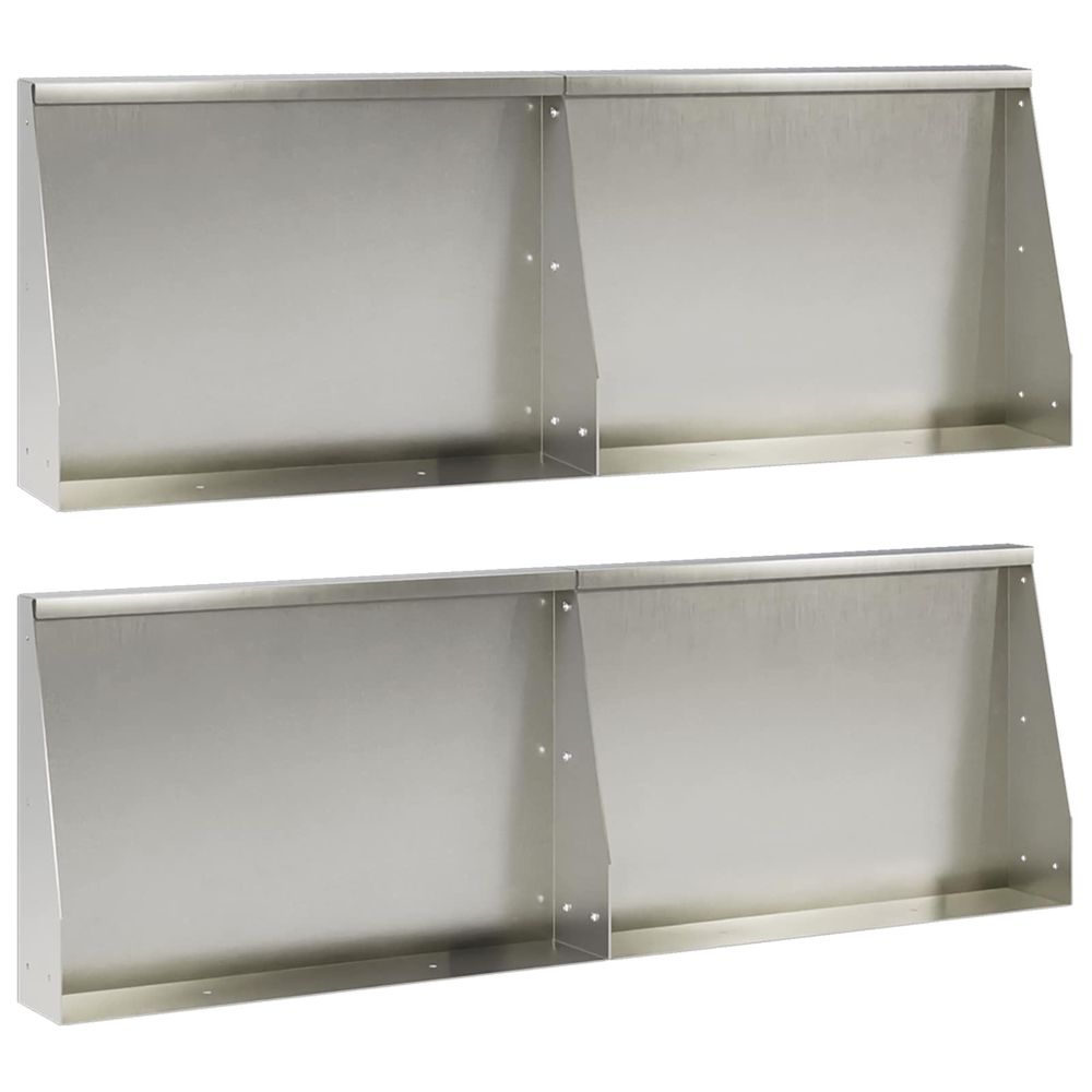 Mur de soutènement 4 pc 60 x 12 x 30 cm acier inoxydable